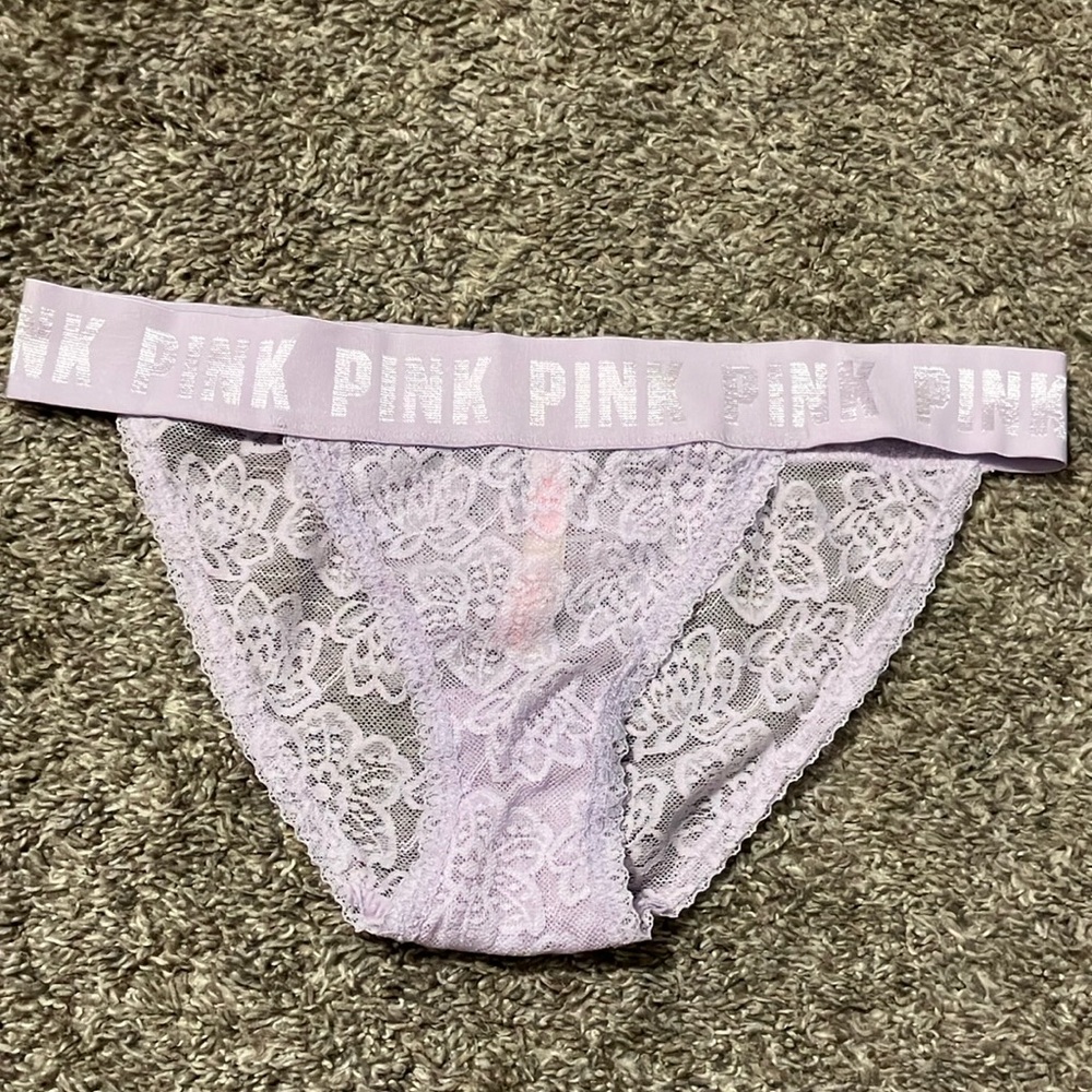 NWOT PINK Victoria's Secret Lace Panty size Small